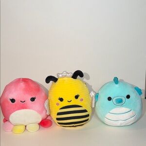 Squishmallow Squad 5" Bundle Sunny the Bee, Sheldon Seahorse & Orzella Octopus
